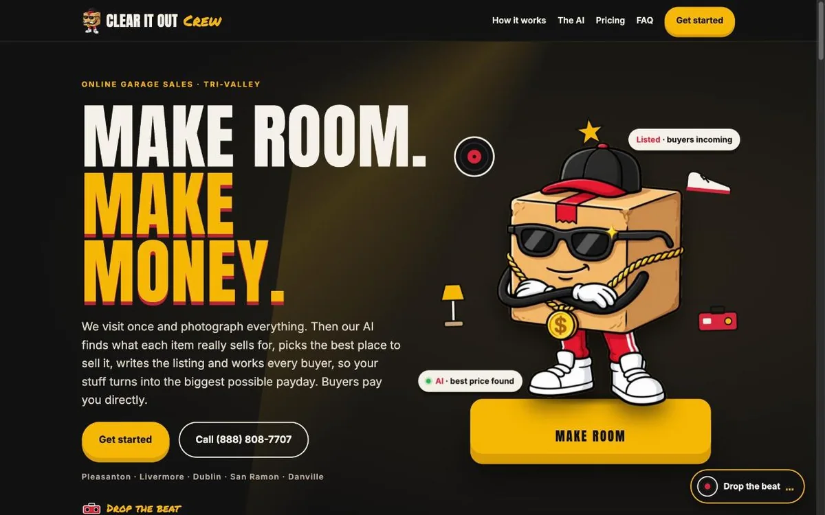 Clear It Out Crew homepage: Make room. Make money.